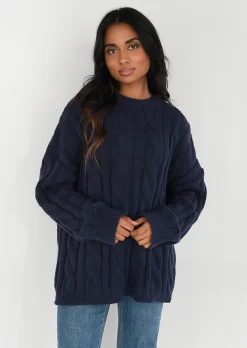 Pulls L Cardigans^Outfitbook Pull en maille torsadée Bleu