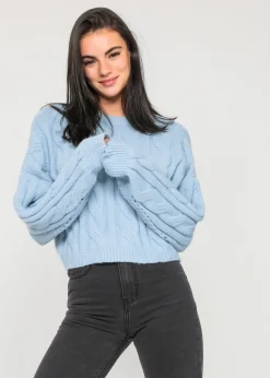 Pulls L Cardigans^Outfitbook Pull en maille torsadée BLEU