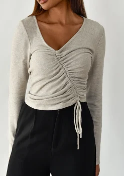Pulls L Cardigans^Outfitbook Pull froncé BEIGE