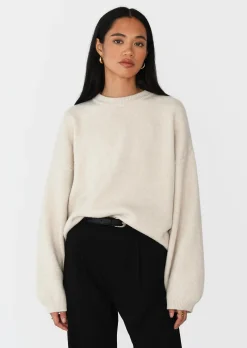 Pulls L Cardigans^Outfitbook Pull maille oversize col rond BEIGE