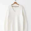 Pulls L Cardigans^Outfitbook Pull maille oversize col V BLANC