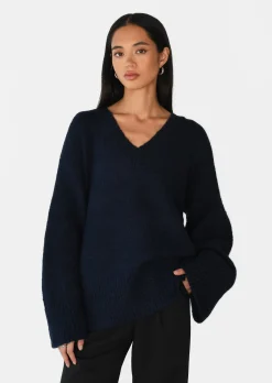 Pulls L Cardigans^Outfitbook Pull maille oversize col V BLEU