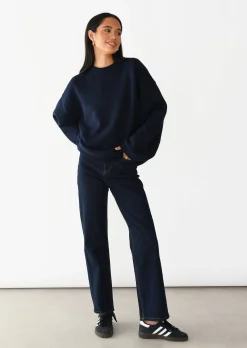 Pulls L Cardigans^Outfitbook Pull maille oversize col rond BLEU