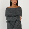 Pulls L Cardigans^Outfitbook Pull maille épaules dénudées GRIS