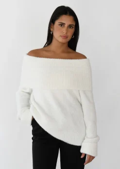 Pulls L Cardigans^Outfitbook Pull maille épaules dénudées BLANC