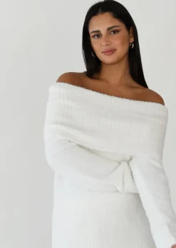 Pulls L Cardigans^Outfitbook Pull maille épaules dénudées BLANC