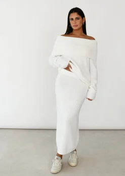Pulls L Cardigans^Outfitbook Pull maille épaules dénudées BLANC