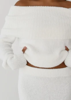 Pulls L Cardigans^Outfitbook Pull maille épaules dénudées BLANC