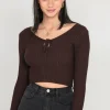 Pulls L Cardigans^Outfitbook Pull à découpe MARRON