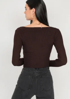 Pulls L Cardigans^Outfitbook Pull à découpe MARRON