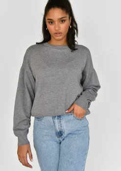 Pulls L Cardigans^Outfitbook Pull oversize col rond en maille GRIS