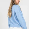 Pulls L Cardigans^Outfitbook Pull oversize col rond en maille BLEU