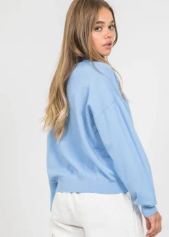 Pulls L Cardigans^Outfitbook Pull oversize col rond en maille BLEU