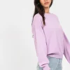 Pulls L Cardigans^Outfitbook Pull oversize col rond en maille LAVANDE