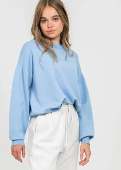 Pulls L Cardigans^Outfitbook Pull oversize col rond en maille BLEU