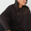 Pulls L Cardigans^Outfitbook Pull oversize en maille fendu sur les côtés MARRON