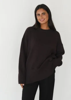 Pulls L Cardigans^Outfitbook Pull oversize en maille fendu sur les côtés MARRON