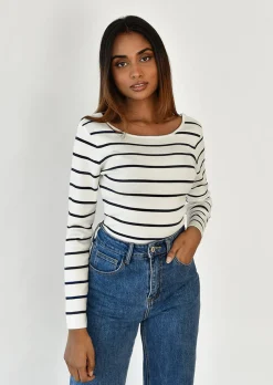 Pulls L Cardigans^Outfitbook Pull rayé blanc BEIGE