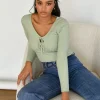 Pulls L Cardigans^Outfitbook Pull à découpe VERT