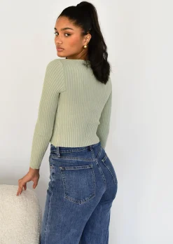 Pulls L Cardigans^Outfitbook Pull à découpe VERT