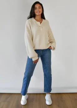 Pulls L Cardigans^Outfitbook Pull-over maille col polo BEIGE