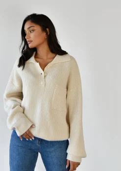 Pulls L Cardigans^Outfitbook Pull-over maille col polo BEIGE