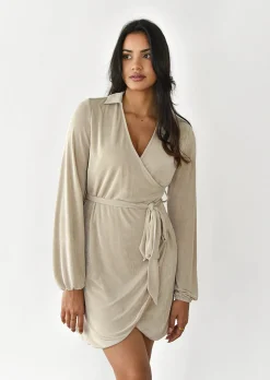 Robes^Outfitbook Robe cache-coeur fluide BEIGE