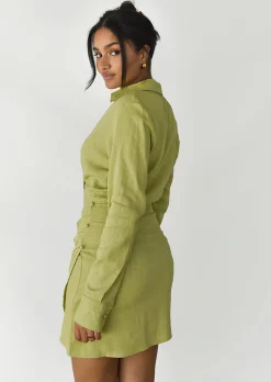 Robes^Outfitbook Robe chemisier lin VERT