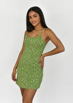 Robes^Outfitbook Robe courte imprimée VERT