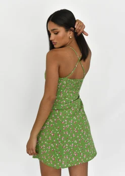 Robes^Outfitbook Robe courte imprimée VERT
