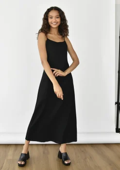 Robes^Outfitbook Robe en lin NOIR