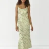 Robes^Outfitbook Robe en satin imprimée VERT