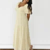 Robes^Outfitbook Robe longue à manches bouffantes BEIGE