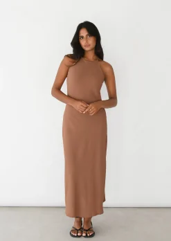 Robes^Outfitbook Robe longue col haut TERRACOTTA