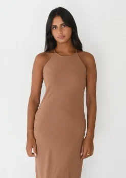 Robes^Outfitbook Robe longue col haut TERRACOTTA