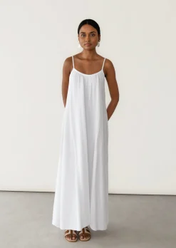 Robes^Outfitbook Robe longue en coton BLANC