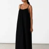 Robes^Outfitbook Robe longue en coton NOIR