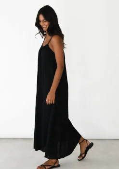 Robes^Outfitbook Robe longue en coton NOIR