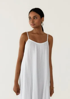 Robes^Outfitbook Robe longue en coton BLANC