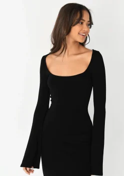 Robes^Outfitbook Robe longue en maille NOIR