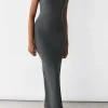 Robes^Outfitbook Robe longue en maille douce GRIS