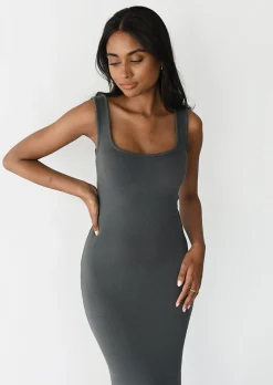 Robes^Outfitbook Robe longue en maille douce GRIS