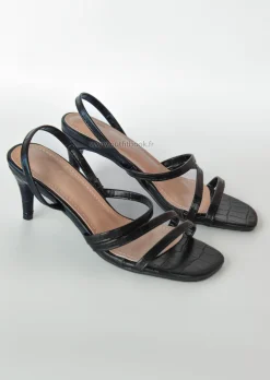 Sandales À Talons^Outfitbook Sandales à talon mi haut effet croco NOIR