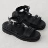 Sandales Plates^Outfitbook Sandales lanières plateforme NOIR