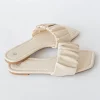 Sandales Plates^Outfitbook Sandales plates froncées à bout carré BEIGE