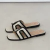 Sandales Plates^Outfitbook Sandales plates tissu NOIR