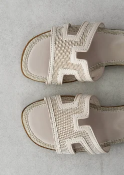 Sandales Plates^Outfitbook Sandales plates tissu BEIGE