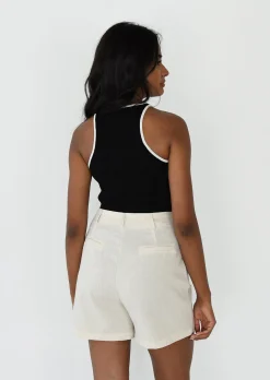 Shorts^Outfitbook Short en lin ajusté BEIGE