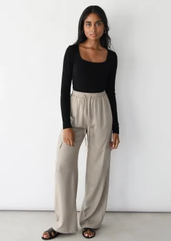 Hauts^Outfitbook Top à encolure carrée NOIR