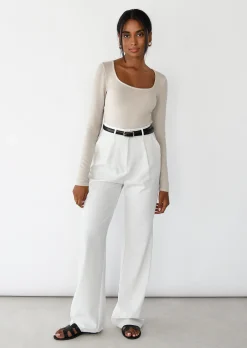 Hauts^Outfitbook Top à encolure carrée BEIGE